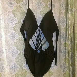 Black strappy monokini